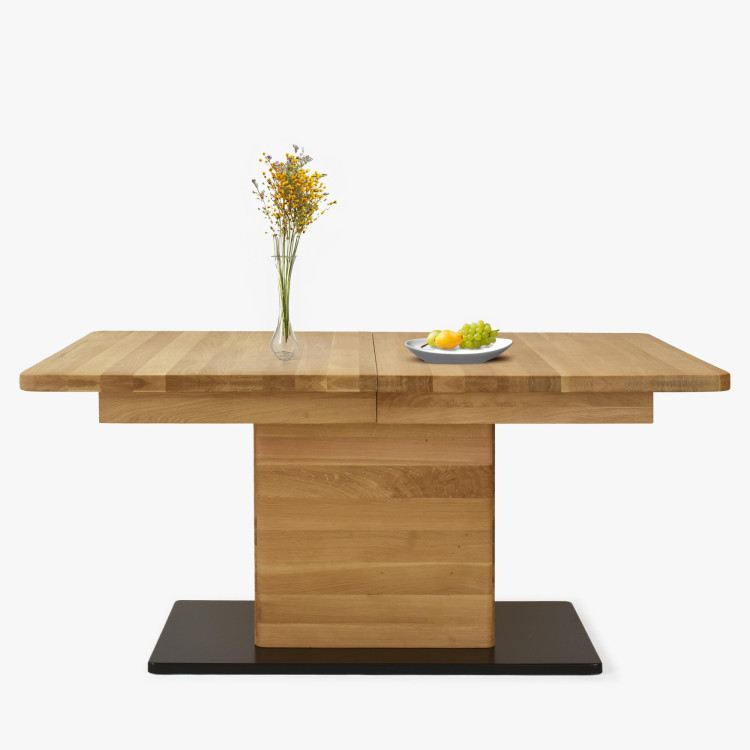 Dubový rozkladací jedálenský stôl na jednej nohe