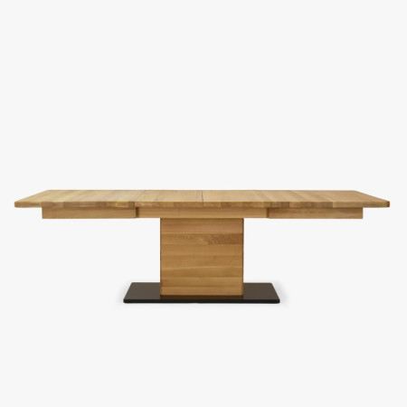 Dubový rozkladací jedálenský stôl na jednej nohe