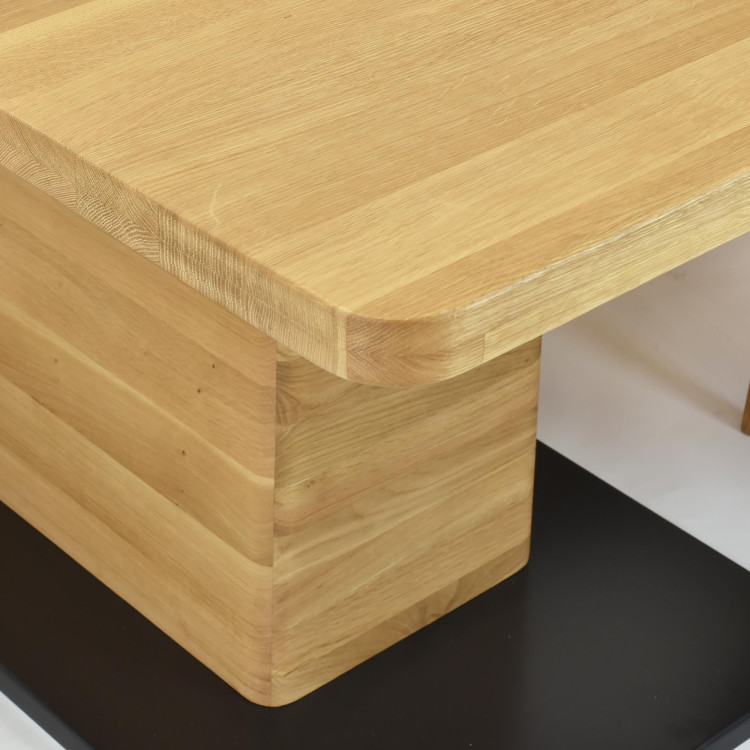 Dubový rozkladací jedálenský stôl na jednej nohe