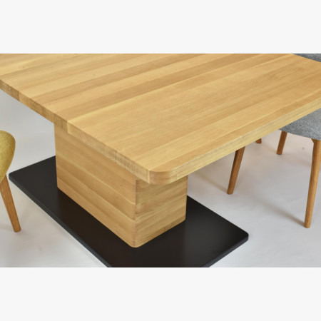 Dubový rozkladací jedálenský stôl na jednej nohe