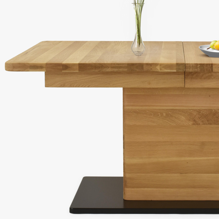 Dubový rozkladací jedálenský stôl na jednej nohe