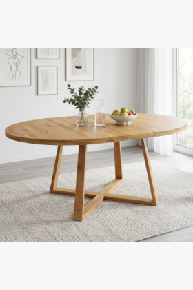 Kruhový rozkladací stôl z dubového dreva ø120 2