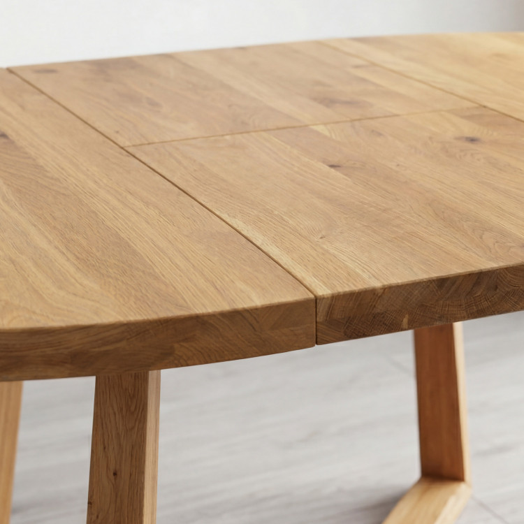 Kruhový rozkladací stôl z dubového dreva ø120