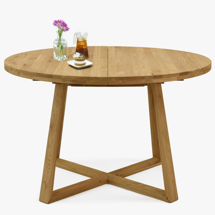 Kruhový rozkladací stôl z dubového dreva ø120