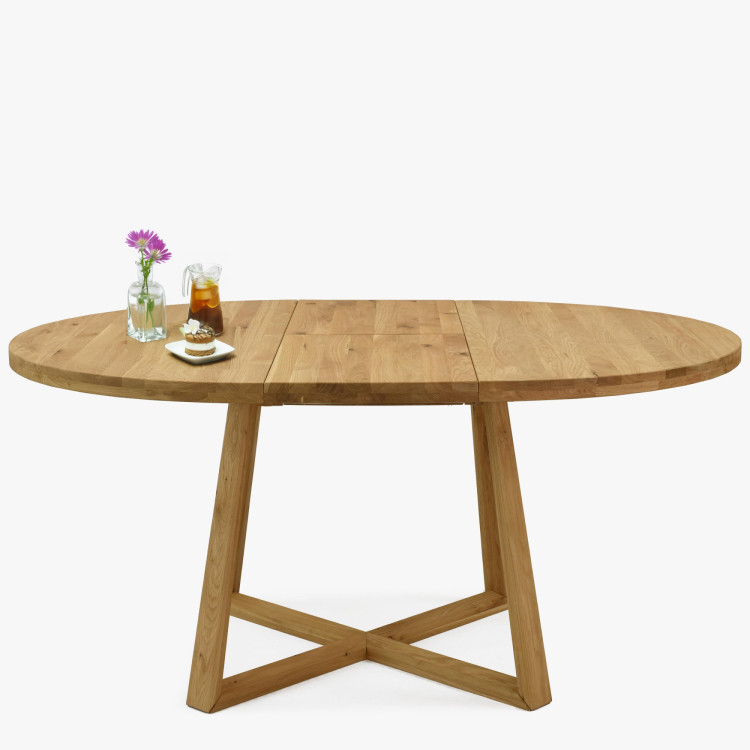 Kruhový rozkladací stôl z dubového dreva ø120