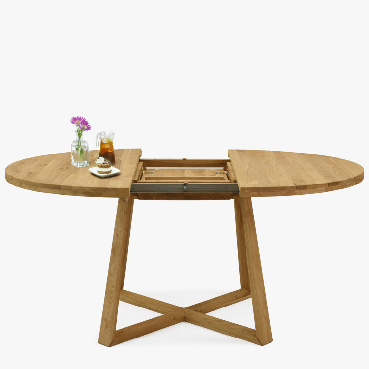 Kruhový rozkladací stôl z dubového dreva ø120