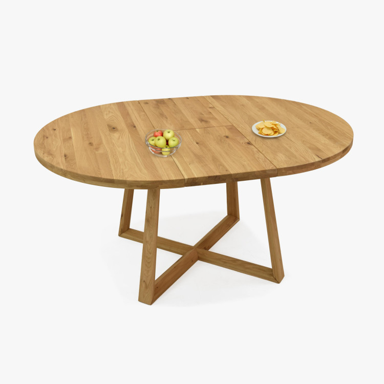 Kruhový rozkladací stôl z dubového dreva ø120