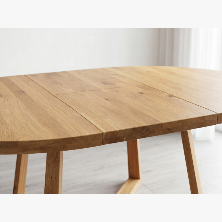 Kruhový rozkladací stôl z dubového dreva ø120