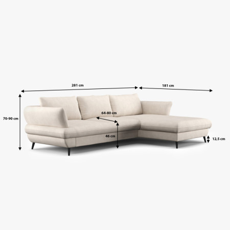 Rohová sedačka BALOU - Pravý roh