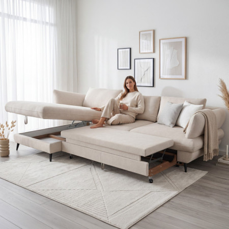 Rohová sedačka BALOU - ľavý roh