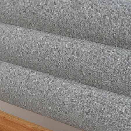 Dubová posteľ z trámov 180 x 200 cm - čelo z látky