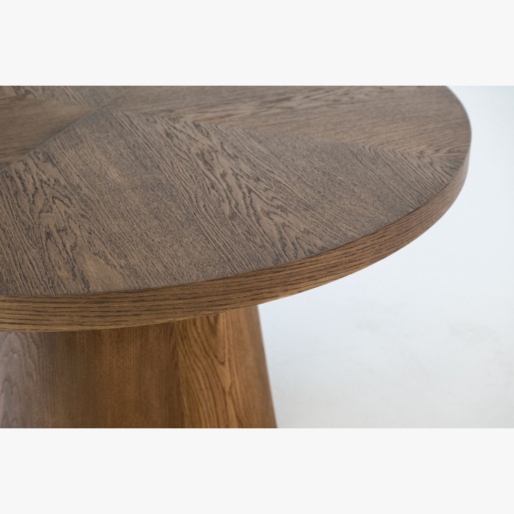 Designový okrúhly rozkladací stôl 130 cm v farbe orech