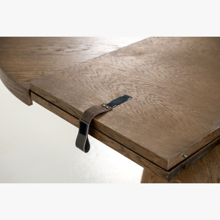 Designový okrúhly rozkladací stôl 130 cm v farbe orech