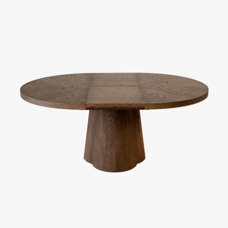 Designový okrúhly rozkladací stôl 130 cm v farbe orech