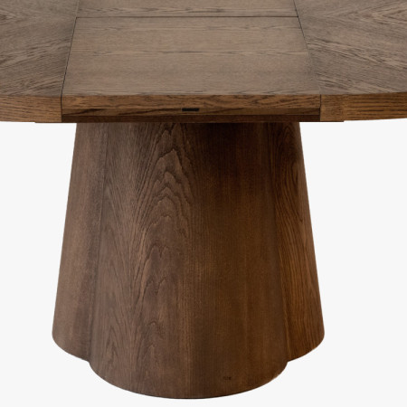 Designový okrúhly rozkladací stôl 130 cm v farbe orech