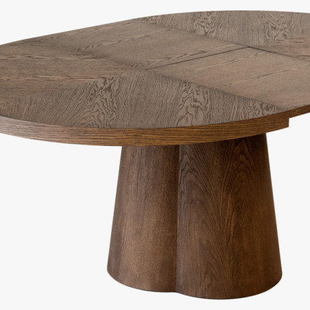 Designový okrúhly rozkladací stôl 130 cm v farbe orech