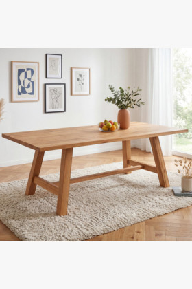 Jídelní stôl z dubového dreva 220 x 100 cm obdĺžnikový