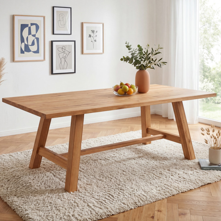 Jídelní stôl z dubového dreva 220 x 100 cm obdĺžnikový