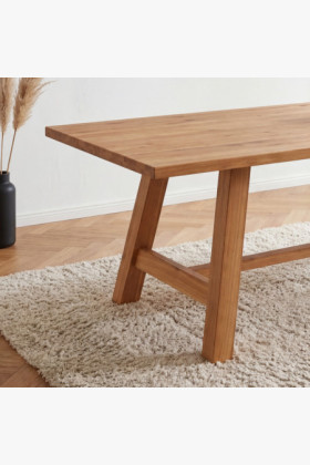 Jídelní stôl z dubového dreva 220 x 100 cm obdĺžnikový 2