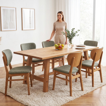 Jídelní stôl z dubového dreva 220 x 100 cm obdĺžnikový