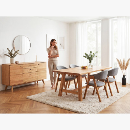 Jídelní stôl z dubového dreva 220 x 100 cm obdĺžnikový