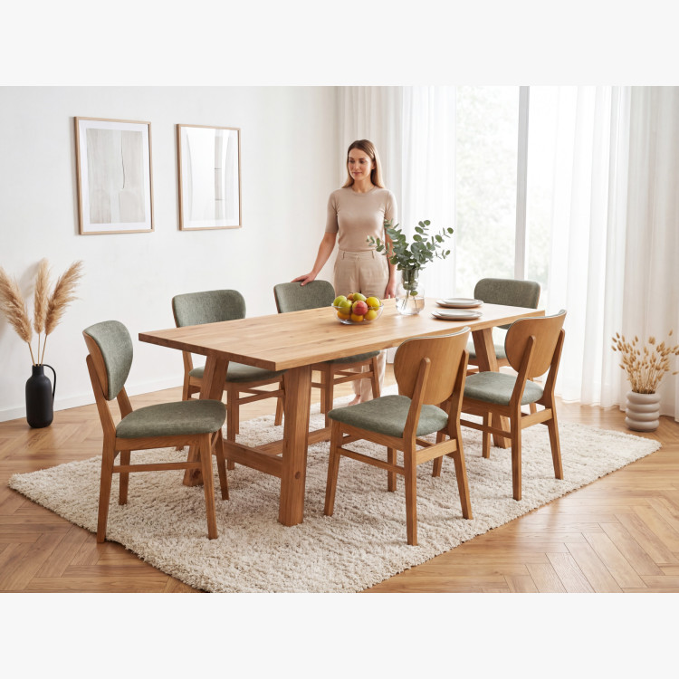 Jídelní stôl z dubového dreva 220 x 100 cm obdĺžnikový