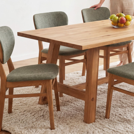 Jídelní stôl z dubového dreva 220 x 100 cm obdĺžnikový