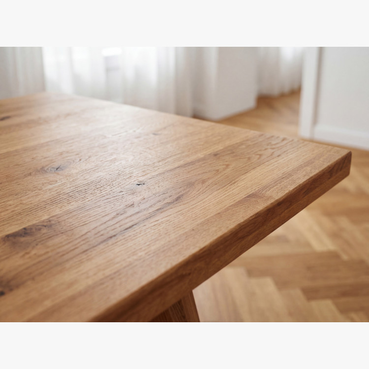 Jídelní stôl z dubového dreva 220 x 100 cm obdĺžnikový