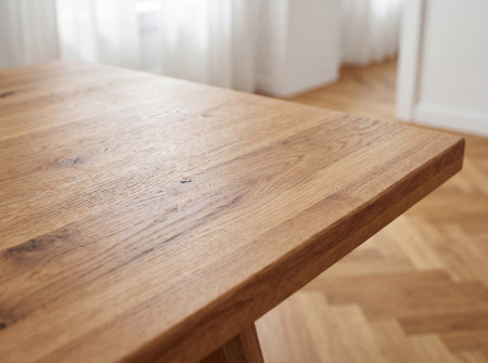 Jídelní stôl z dubového dreva 220 x 100 cm obdĺžnikový