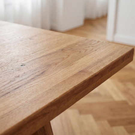 Jídelní stôl z dubového dreva 220 x 100 cm obdĺžnikový