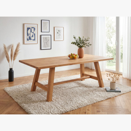 Jídelní stôl z dubového dreva 220 x 100 cm obdĺžnikový