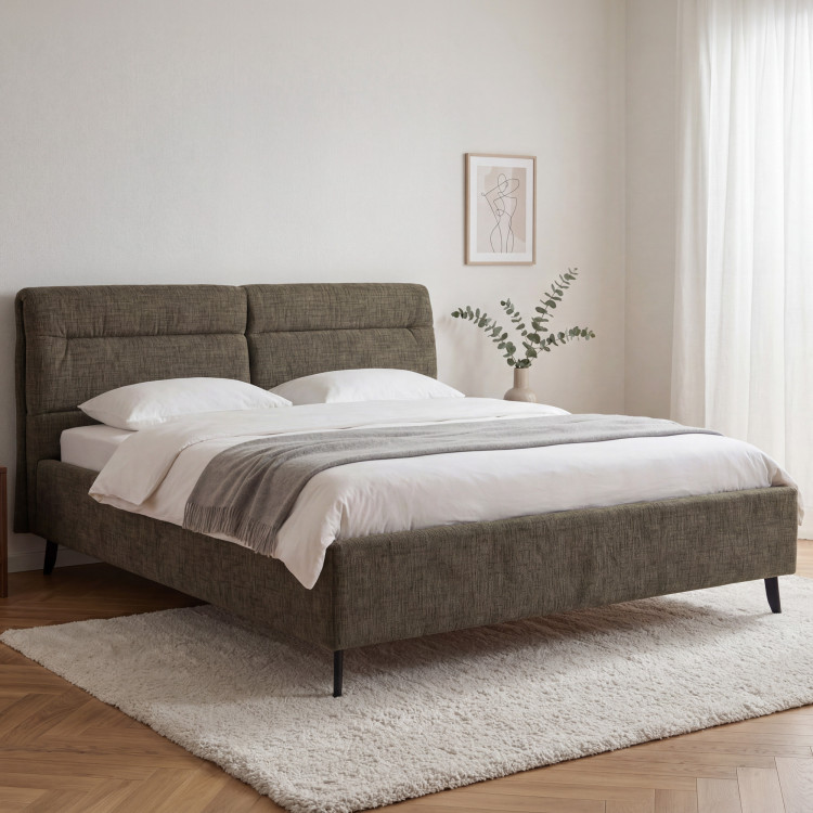 Čalúnená posteľ s úložným priestorom tmavozelená, 160 x 200 cm