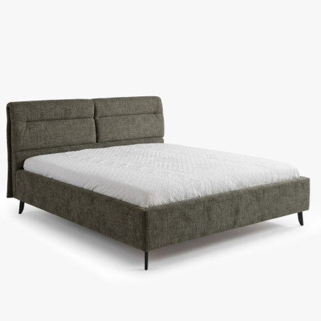 Čalúnená posteľ s úložným priestorom tmavozelená, 160 x 200 cm