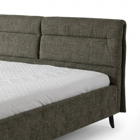 Čalúnená posteľ s úložným priestorom tmavozelená, 160 x 200 cm