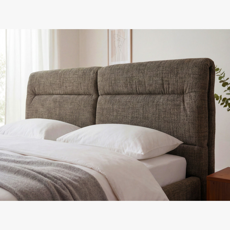 Čalúnená posteľ s úložným priestorom tmavozelená, 160 x 200 cm