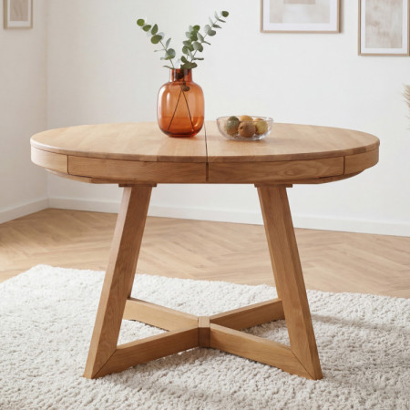 Dubový rozkladací jedálenský stôl Valencia 120–200 cm