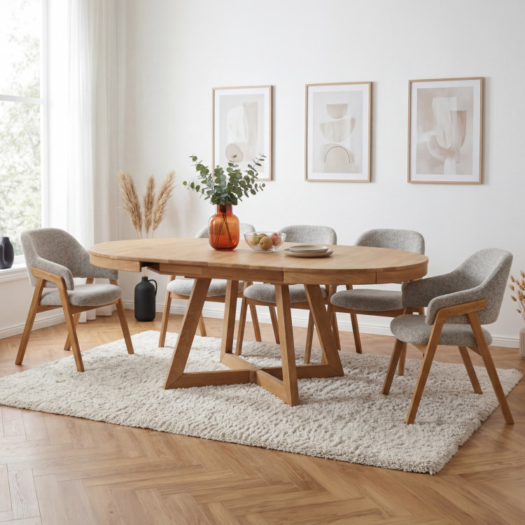 Dubový rozkladací jedálenský stôl Valencia 120–200 cm