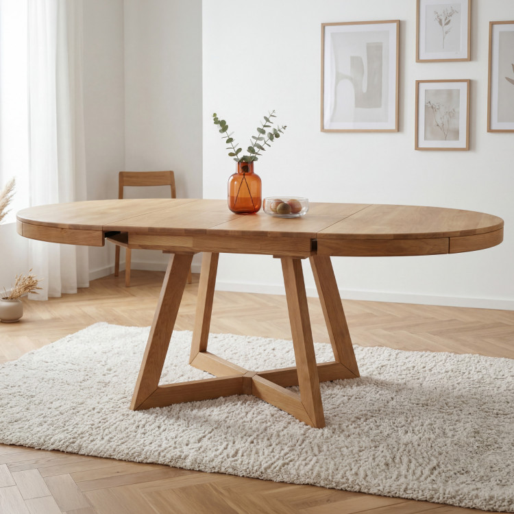 Dubový rozkladací jedálenský stôl Valencia 120–200 cm