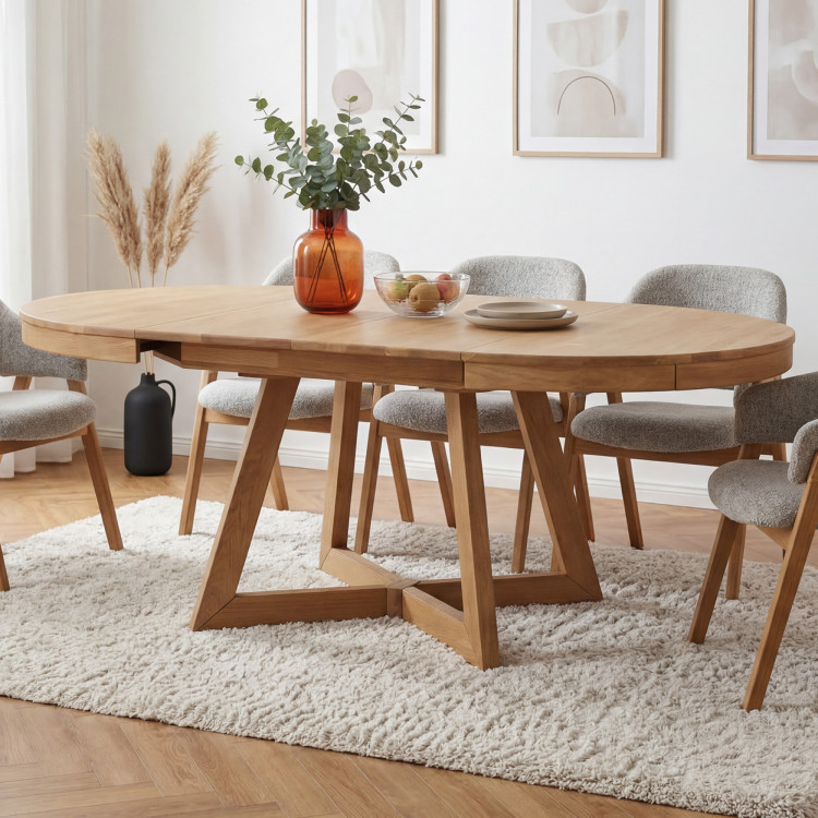 Dubový rozkladací jedálenský stôl Valencia 120–200 cm