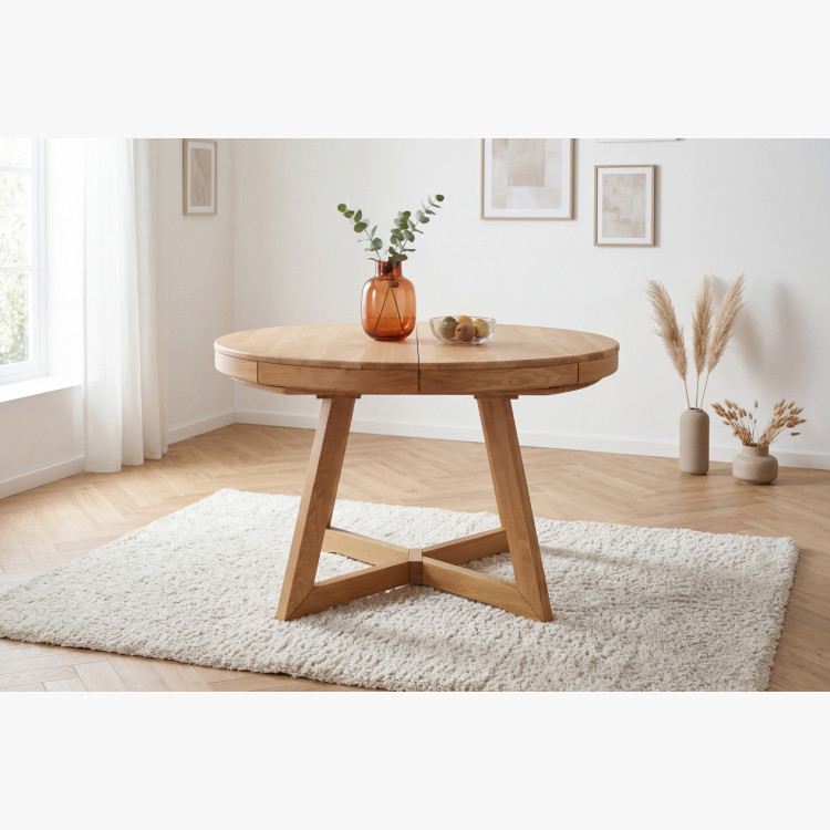 Dubový rozkladací jedálenský stôl Valencia 120–200 cm