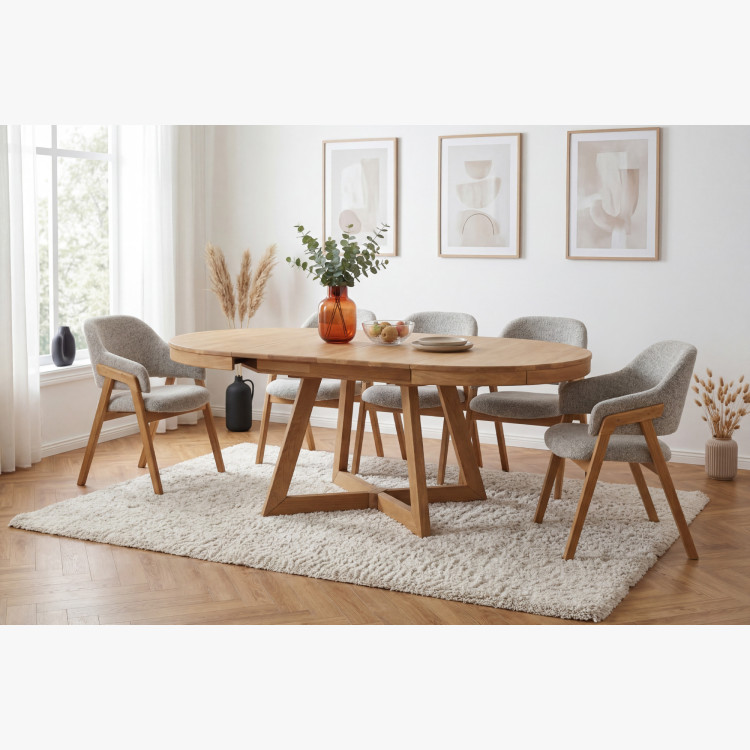 Dubový rozkladací jedálenský stôl Valencia 120–200 cm