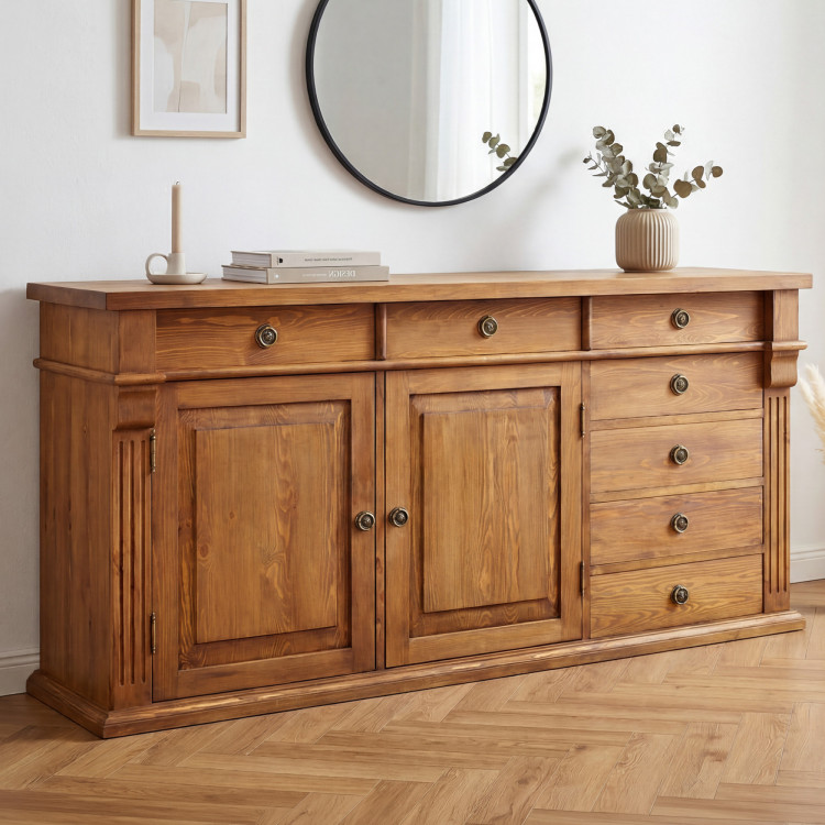 KOMODA Z DREVA PRESTIGE (D-COM-69) HNEDÝ LAK