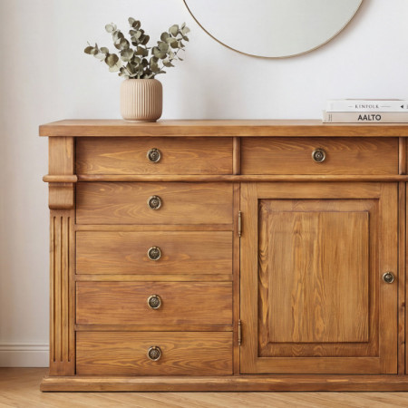 KOMODA Z DREVA PRESTIGE (D-COM-69) HNEDÝ LAK