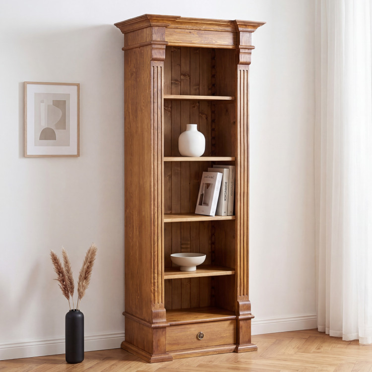 REGÁL NA KNIHY PRESTIGE (D-REG-60) HNEDÝ LAK