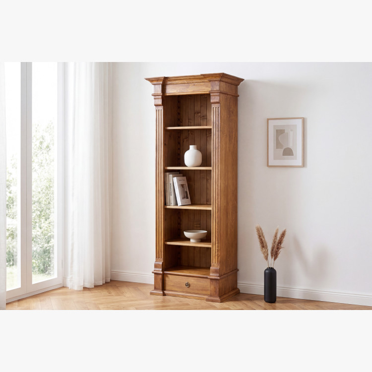 REGÁL NA KNIHY PRESTIGE (D-REG-60) HNEDÝ LAK