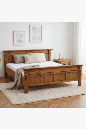 POSTEĽ Z MASÍVU PRESTIGE (180 X 200) LAK HNEDÝ