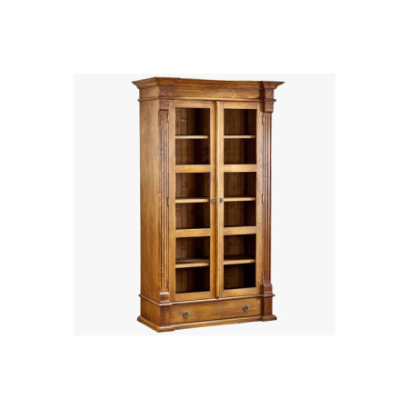 KNIŽNICA S DVERE PRESTIGE, HNEDÝ LAK