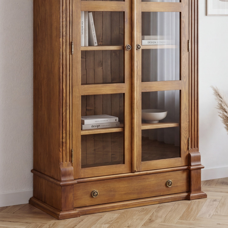 KNIŽNICA S DVERE PRESTIGE, HNEDÝ LAK