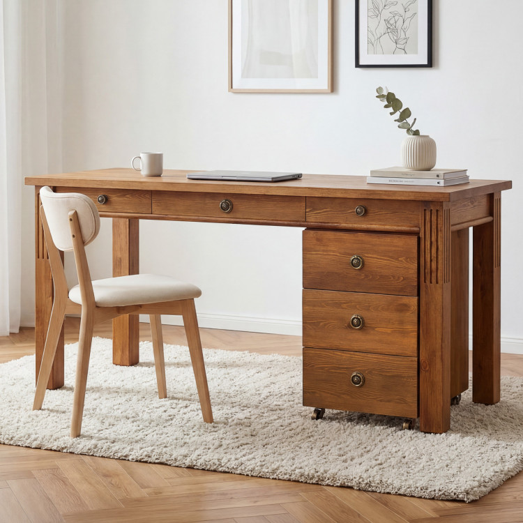 PC STÔL PRESTIGE (D-BIR-61), HNEDÝ LAK