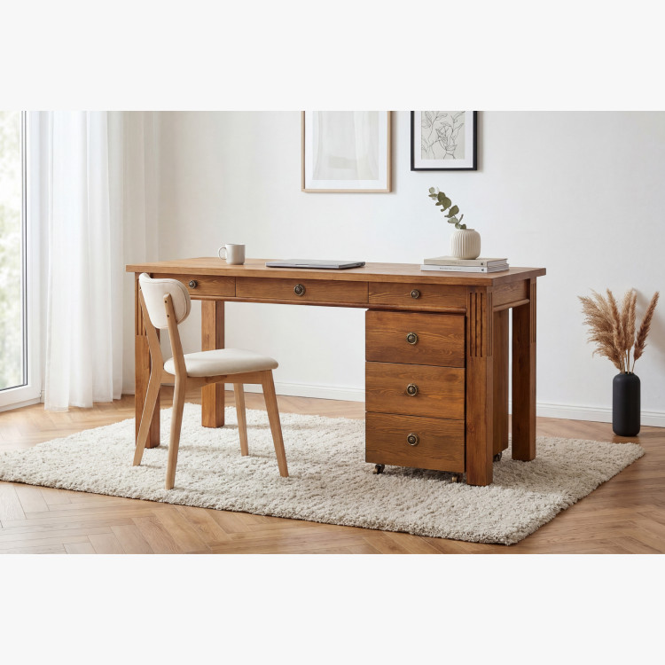 PC STÔL PRESTIGE (D-BIR-61), HNEDÝ LAK